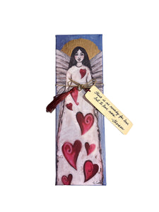 Canvas Angel with Bookmark "There is no remedy..."