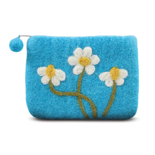 Needle Daisy Flowers Coin Purse