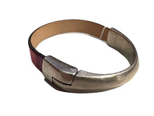 Rainbow Leather Silver Half-Bar Bracelet