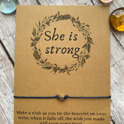 She Is Strong Wish Bracelet