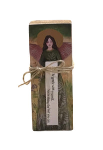 Small Wood Block Angel "Be gentle with yourself..."