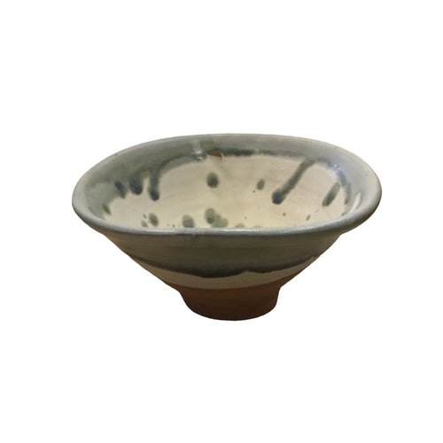 Georgia Clay Bowl--White and Grey Splatter