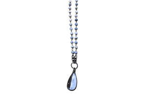 Blue denim opal necklace
