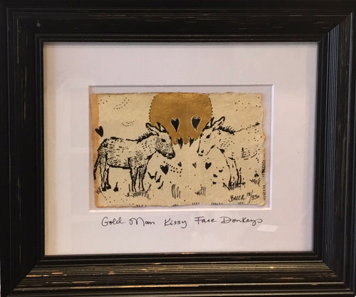 Kissy face donkey gold moon