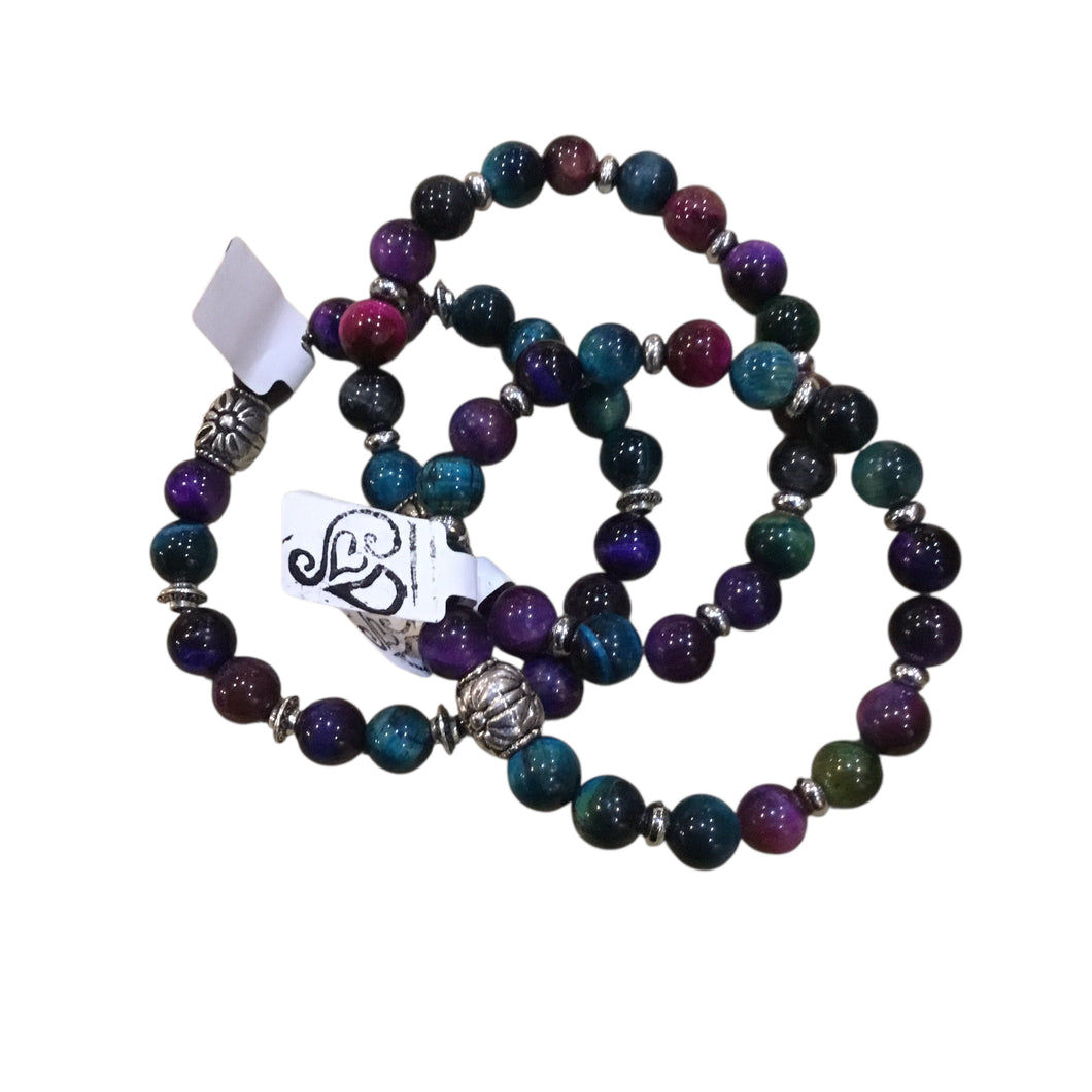 Bead Bracelet - Purple/Green