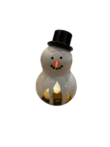 Lighted Snowman with Candles