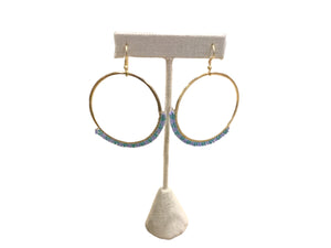 Hand beaded hoop earrings