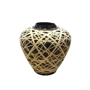 Caffeinated Spider Black & White Vase