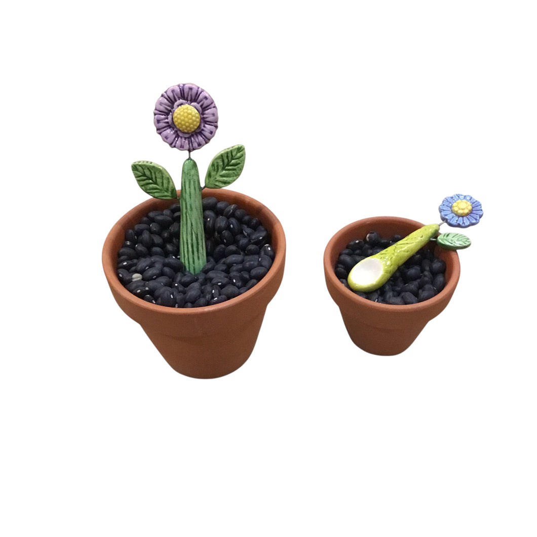 Salt Cellar with Flower Spoon