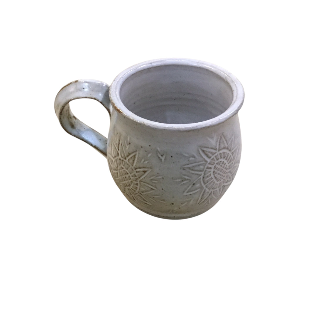 Mug With Sun Motif -White