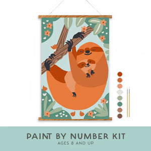 Sloth Family Paint-By-Number Kit For Kids