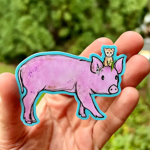 Pig and Kitten BFF's Sticker