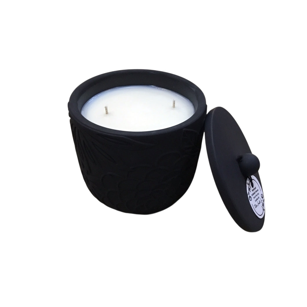 Black Floral Print Candle- Espresso Martini