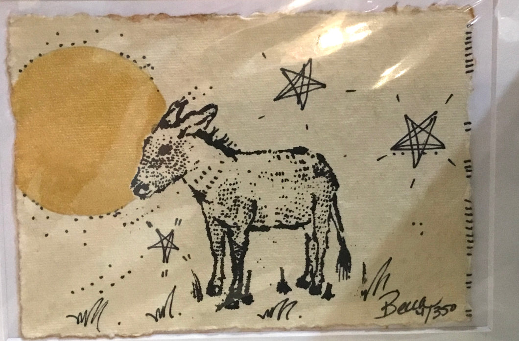 Kissing face donkey gold moon