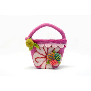 Flower Attached Small Handbag