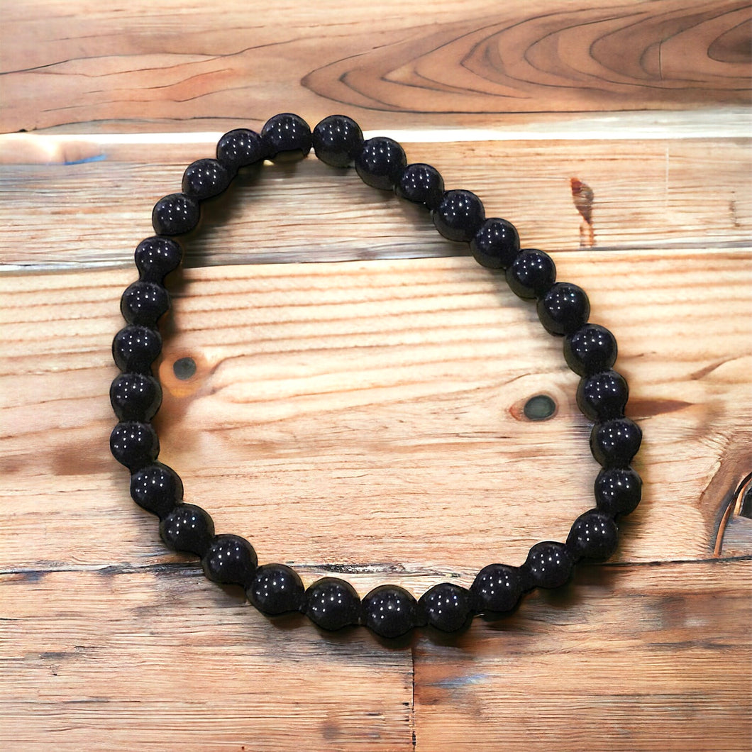 Black Obsidian Bracelet--6 mm