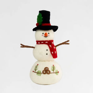Felt Snowman with Red Scarf