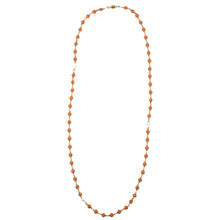 Orange Enamel Necklace with Pearls