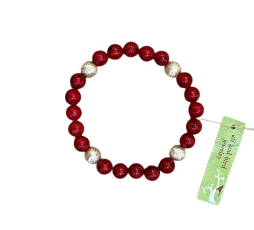Small Red and Gold Bracelet