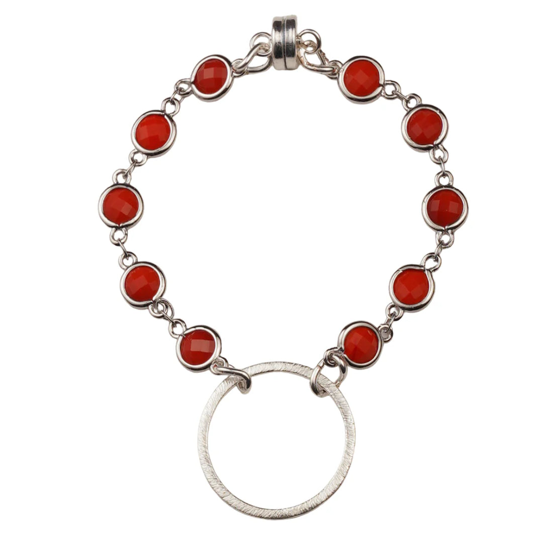 Nataly Bracelet--Coral on Silver