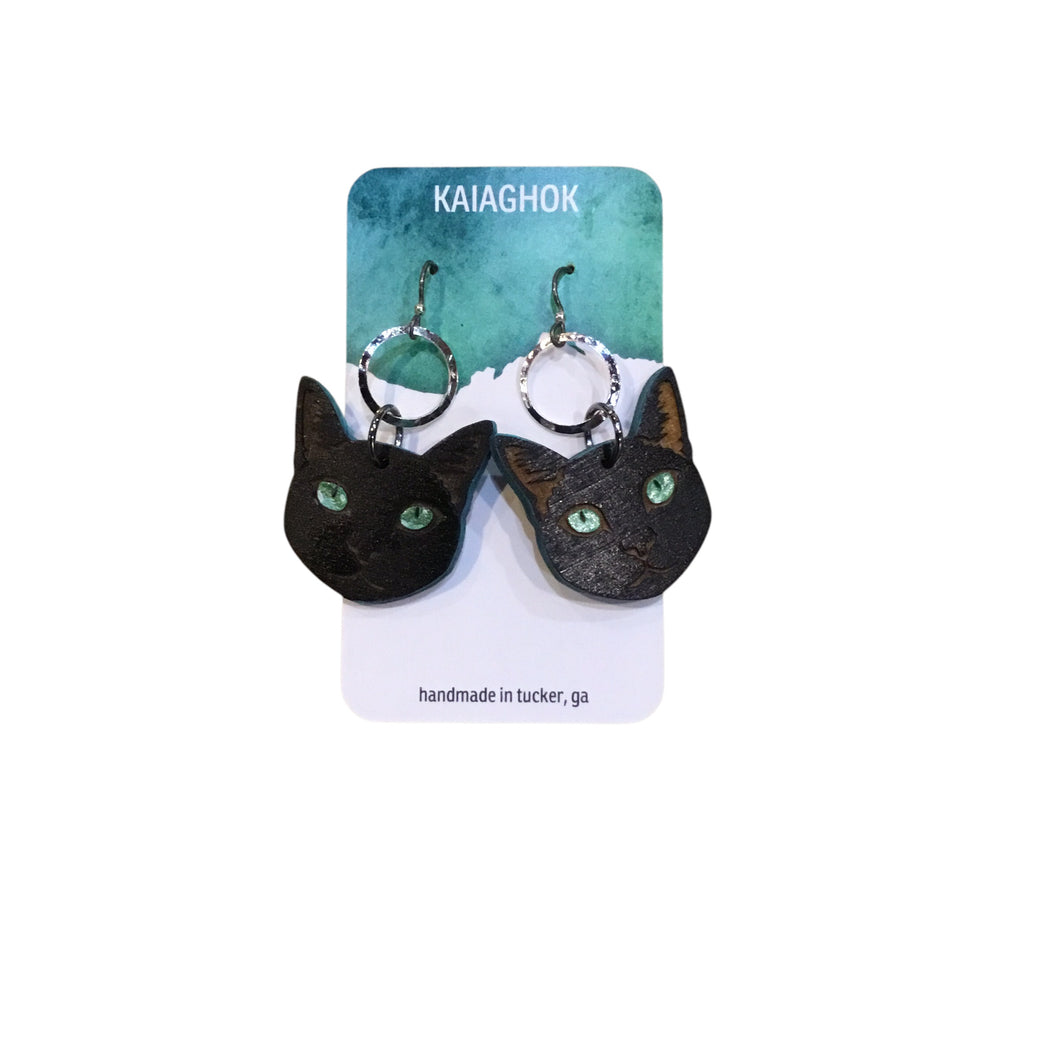 Cat Earrings - Black