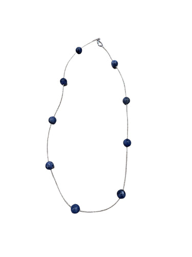 Sodalite On Silver Necklace