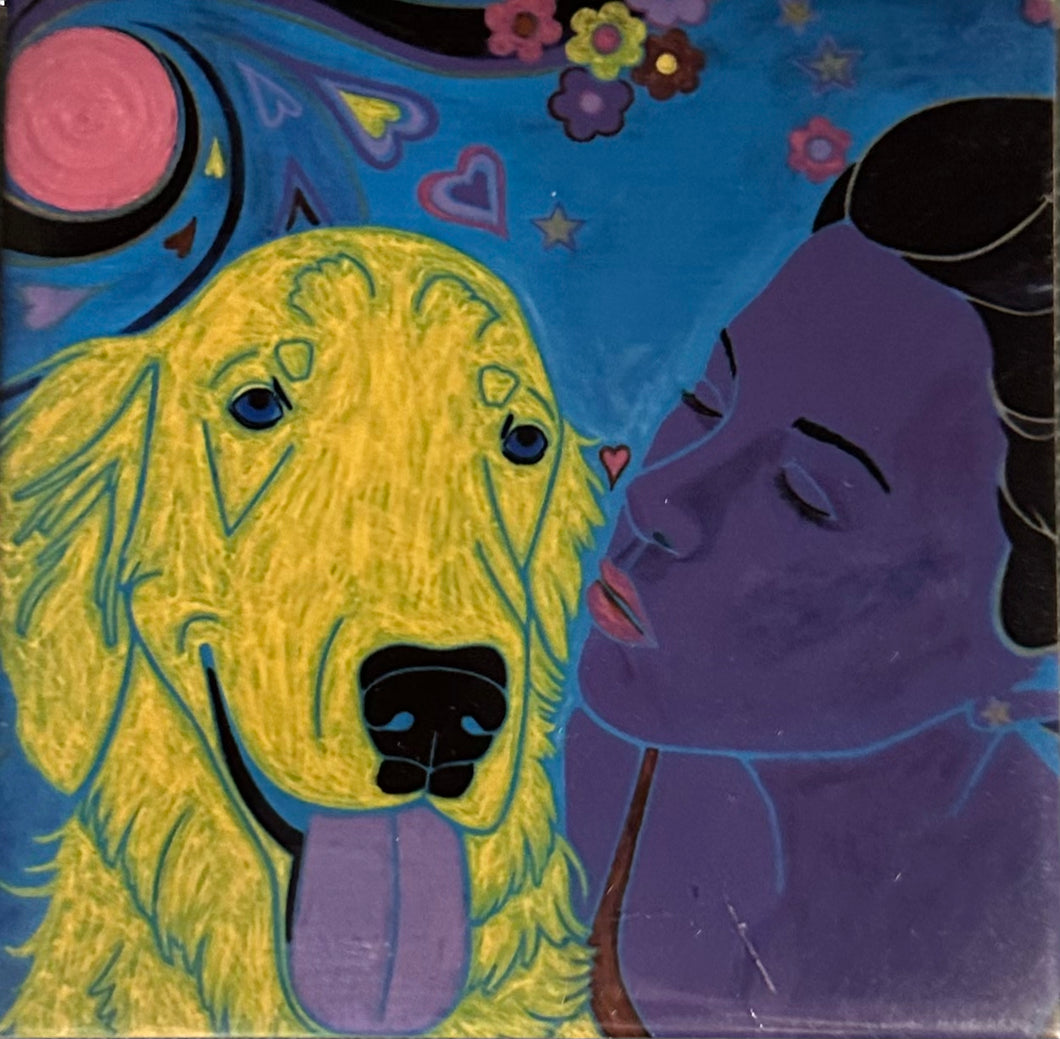 Golden and Girl Coaster