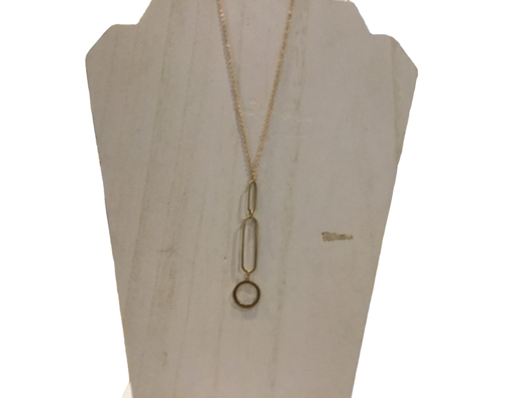 Brass Paper Clips and Circle Midi Pendant