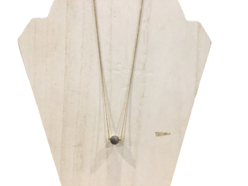 Brass and Agate Mini Gemstone Pendant