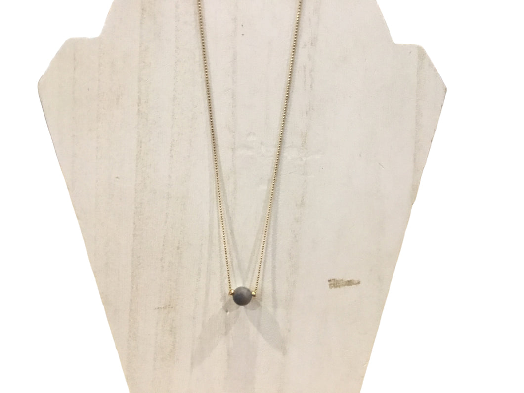 Brass and Agate Mini Gemstone Pendant