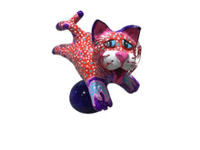 Purple Dotted Flying Cat on Stand