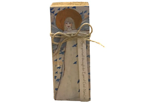 Small Wood Block Angel "See Yourself Through the Eyes of God..."