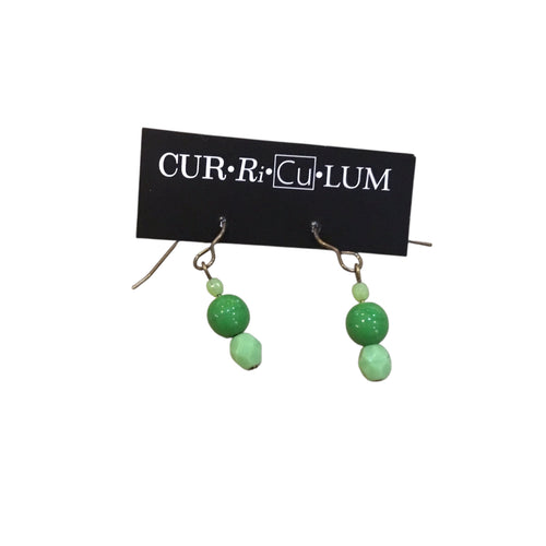 Kelly Green and Light Green Czech Glass Earrings