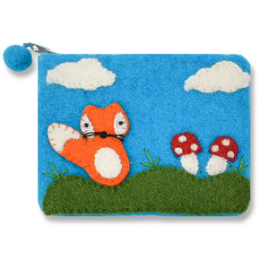 Fox and Mushroom Coin Purse