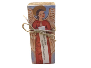 Small Wood Block Angel "You're A Work Of Art..."
