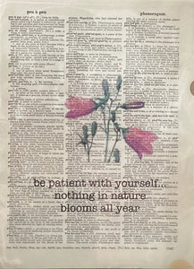 Dictionary Art Print - Be Patient with Yourself