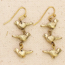 Flock of Birds Gold Linear Earrings