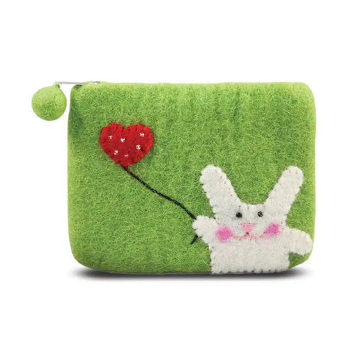 Bunny with Flying Heart Design Coin Purse