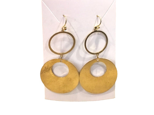 Brass Double Circles Maxi Earrings