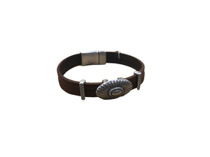 Brown concho silver bracelet