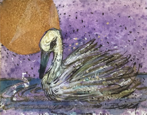 Gold moon swan glow