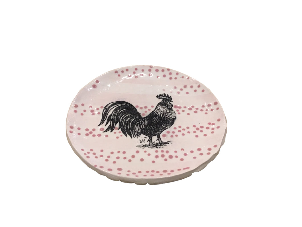 Large trinket/ pink rooster