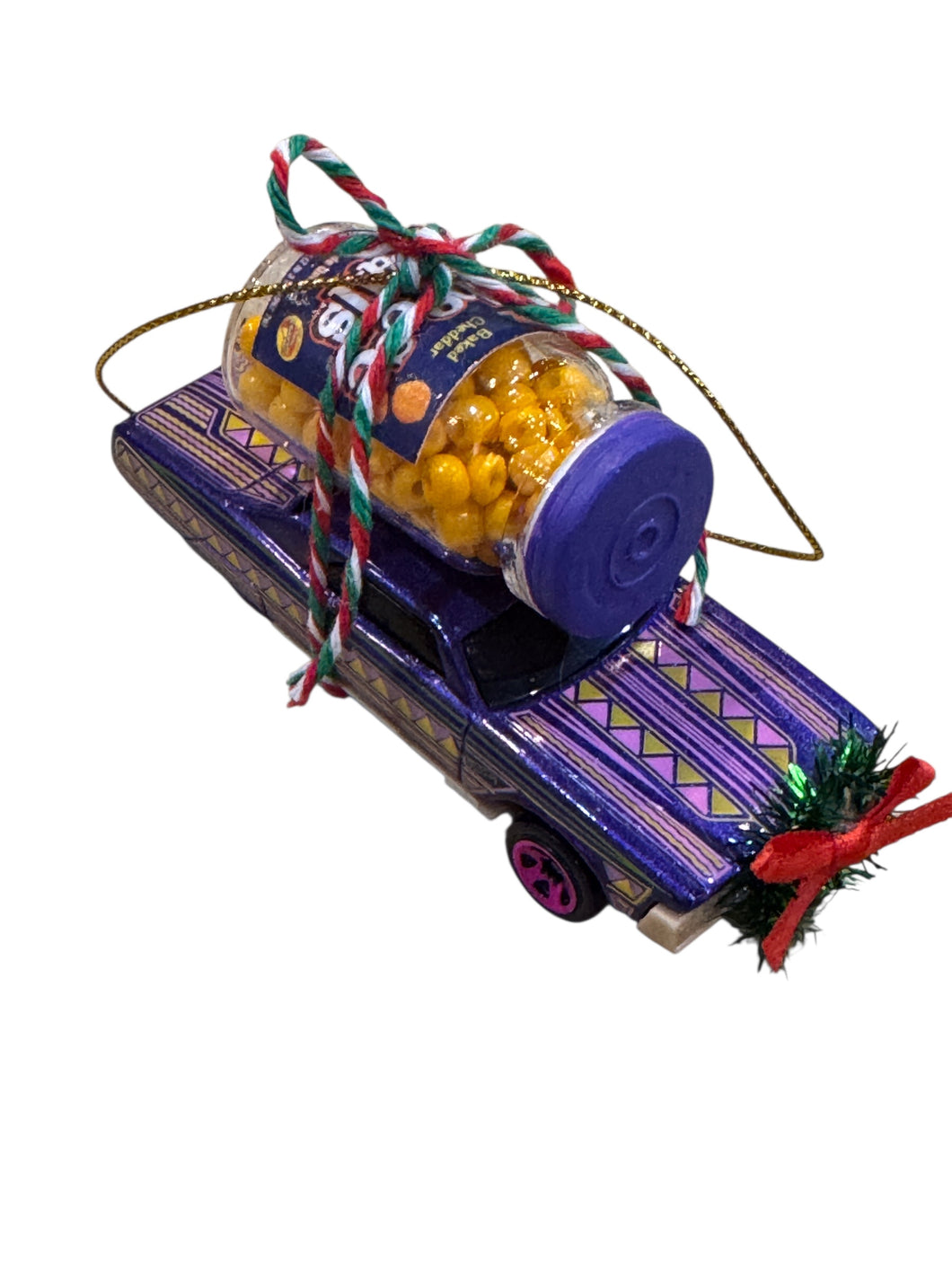 Cheese Balls on Purple Lowrider Ornament