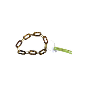 Gold Paperclip and Tortoise Bracelet