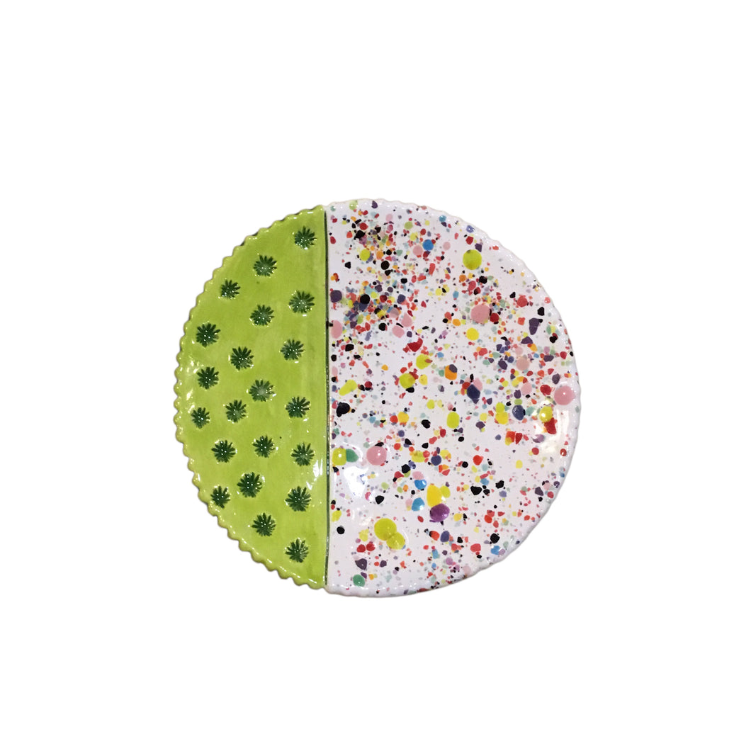 Round Splatter/Green Trinket Dish