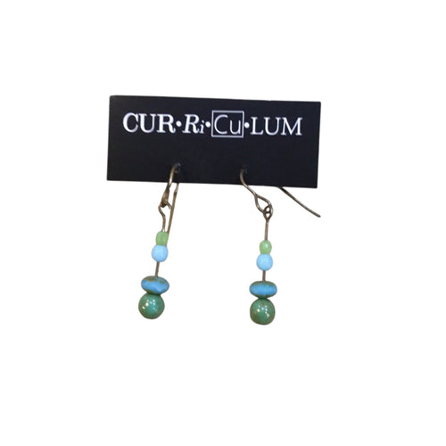 Green & Blue Mixed Czech Glass Earrings