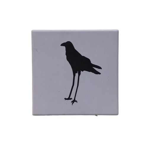 Tall Crow Ceramic Coaster