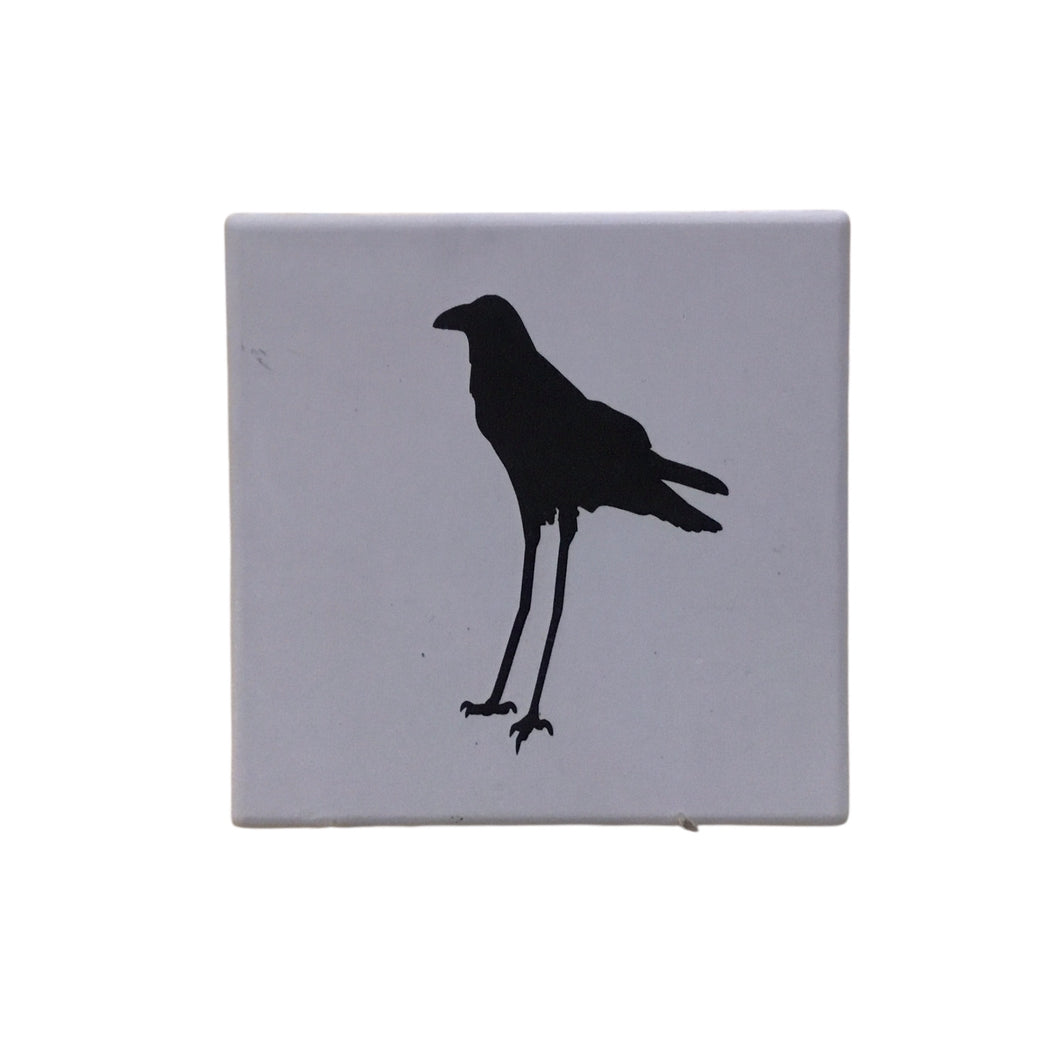 Tall Crow Ceramic Coaster
