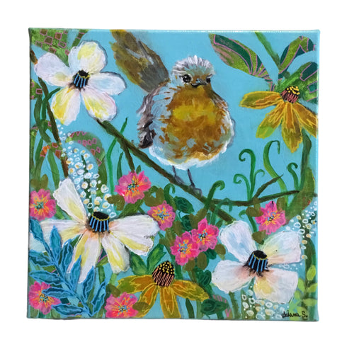 Brown Bird & Florals