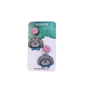 Gray Poodle Earrings